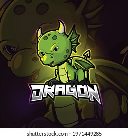 Dragon mascot esport logo design of illustration