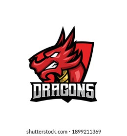 Dragon Mascot Gaming Esport Logo Template