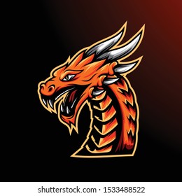 Dragon mascot gaming logo template for team or personal esport