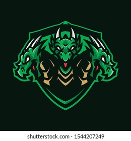 DRAGON MASCOT HEAD LOGO BADGE