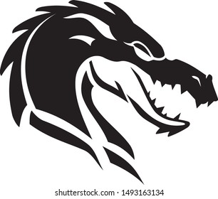 Dragon Mascot Head Symbol Illustration