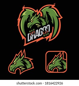 Dragon mascot illustation vector logo