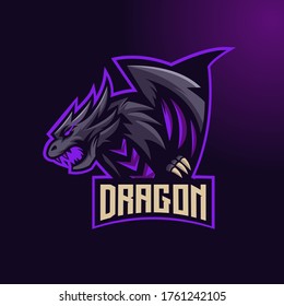 Vector de diseño del logotipo de la mascota Dragon con un estilo de ilustración moderno para la impresión de insignias, emblemas, camisetas y cualquier diseño