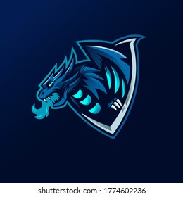 Dragon mascot logo design vector with modern illustration concept style for badge, emblem and t shirt printing