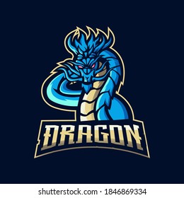 Dragon mascot logo design vector with modern illustration concept style for badge, emblem and t-shirt printing