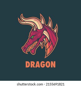 Vector de diseño de logotipo de mascota Dragon con un moderno estilo de ilustración para impresión de insignias, emblemas y camisetas.