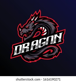 dragon mascot logo. dragon esport gaming logo.
