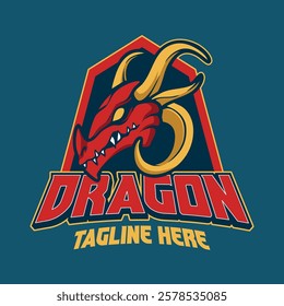 Dragon Mascot logo for esports and sports team