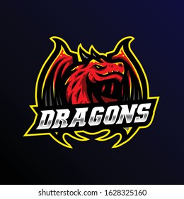 dragon mascot logo. dragon mascot gaming esport.