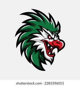 Dragon mascot logo illustration vector on white background. high quality design