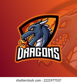 Plantilla Premium con logotipo de mascota Dragon