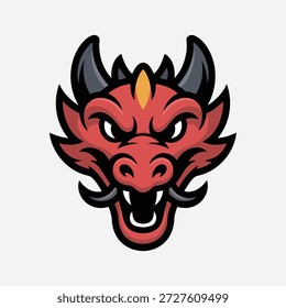 Ilustración de Arte vectorial de logotipo de mascota de dragón