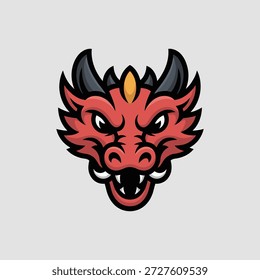Dragon mascot logo vector art illustration