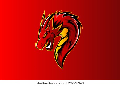 DRAGON MASCOT LOGO VECTOR EPS