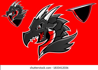 DRAGON MASCOT LOGO VECTOR EPS