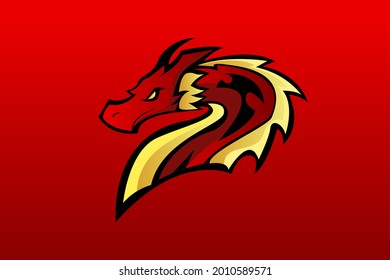 DRAGON MASCOT LOGO VECTOR ILLUSTRATION