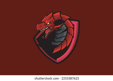 DRAGON MASCOT LOGO VECTOR ILLUSTRATION