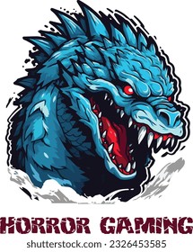 logotipo de vector de mascota dragón con estilo de ilustración de diseño moderno para impresión de insignias, emblemas y camisetas. ilustración del dragón de cabeza.