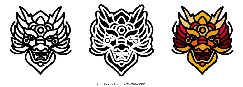 Dragon mask represents power and protection, featured prominently in cultural dances during traditional festivals.