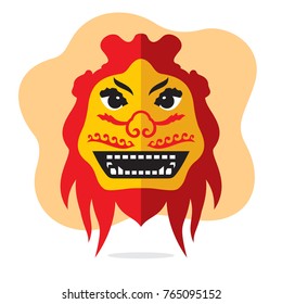 Dragon Mask. Vector Flat style colorful Cartoon illustration.