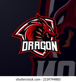 Dragon masscot logo esport premium vector