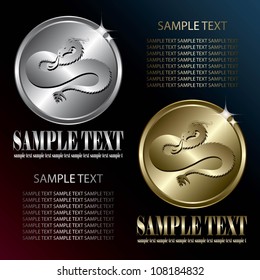 Dragon medallion - vector illustration