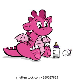 Dragon the Milkdrinker - vector cartoon character