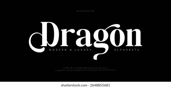 Dragon Minimal luxury font alphabet logo. Typography urban style alphabet fonts for fashion, sport, technology, digital, movie, vector illustration
 Vector illustration
