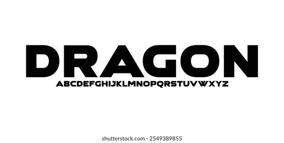 Dragon, Minimal modern alphabet letters Font. Minimal modern urban fonts for logo, brand etc. Typography vector illustration
