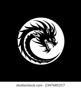 Dragon - Minimalist and Flat Logo - Vector illustration