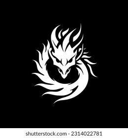 Dragon | Minimalist and Simple Silhouette - Vector illustration