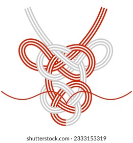 Dragon of Mizuhiki (decorative Japanese cord) ,Vector illustration