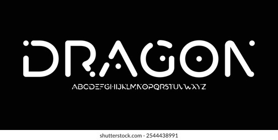 Dragon, Modern Future bold Alphabet Font Logo. Typography urban italic style fonts technology, sport, movie brand and logos. vector illustration