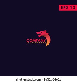 Dragon Modern Logo Design Vector Template With Gradient Colour