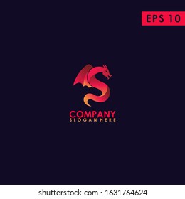 Dragon Modern Logo Design Vector Template With Gradient Colour