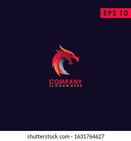 Dragon Modern Logo Design Vector Template With Gradient Colour