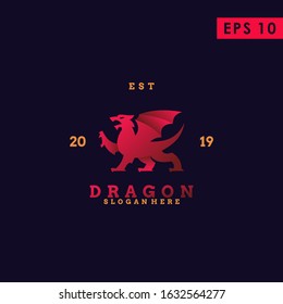 Dragon Modern Logo Design Vector Template With Gradient Colour