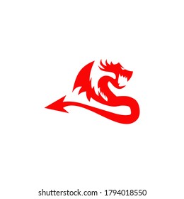 Dragon monster logo design vector template