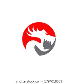 Dragon monster logo design vector template