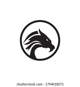 Dragon monster logo design vector template