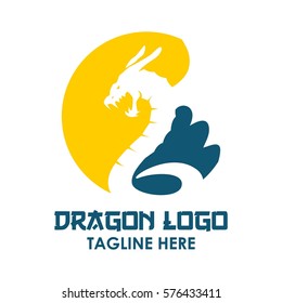 Dragon, Monster snake logo design concept
