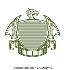 dragon and movie emblem logo creative concept