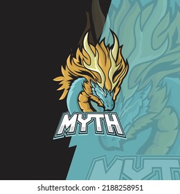 Dragon myth logo vector for esports or other