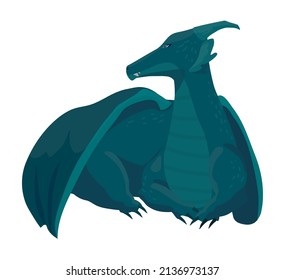 Dragon Mythical Creature Icon Isolated