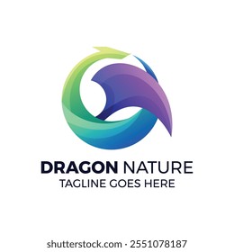 Dragon Nature Gradient Colorful Logo