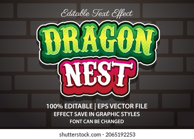 dragon nest editable text effect 3d style