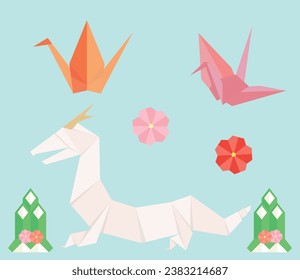 Dragon New Year origami set.