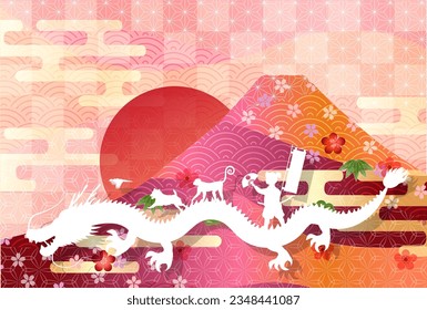 dragon New Year's card Chinese zodiac Background