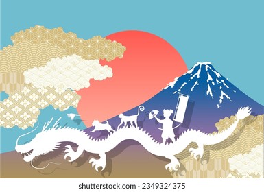 dragon New Year's card Chinese zodiac Background