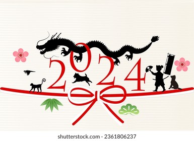 dragon New Year's card Chinese zodiac Background